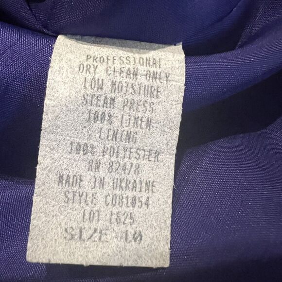 Vintage David N Petites Women’s Blazer 100% Linen Purple Size 10 - Picture 9 of 12